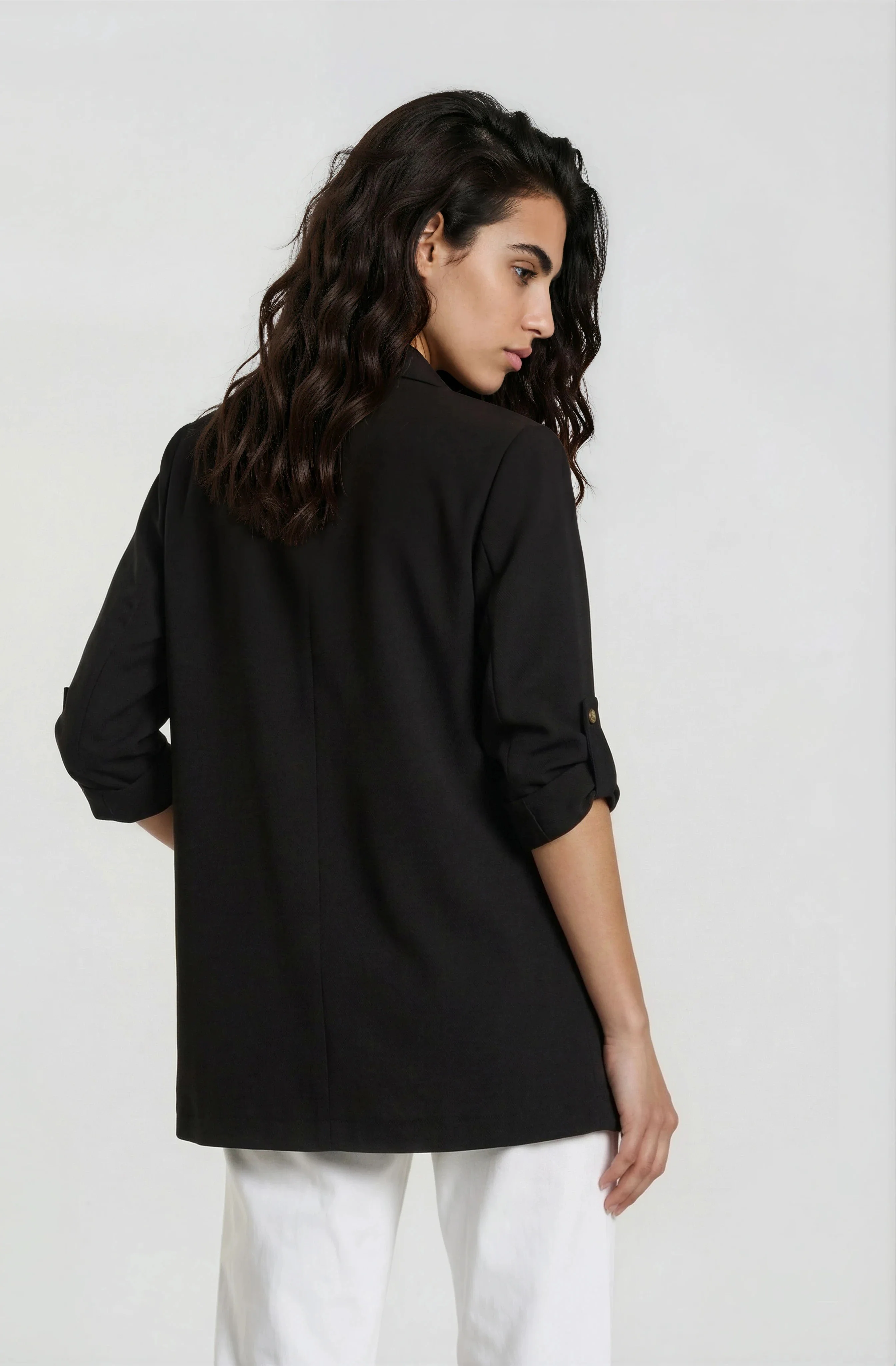 Open Front Blazer - Black