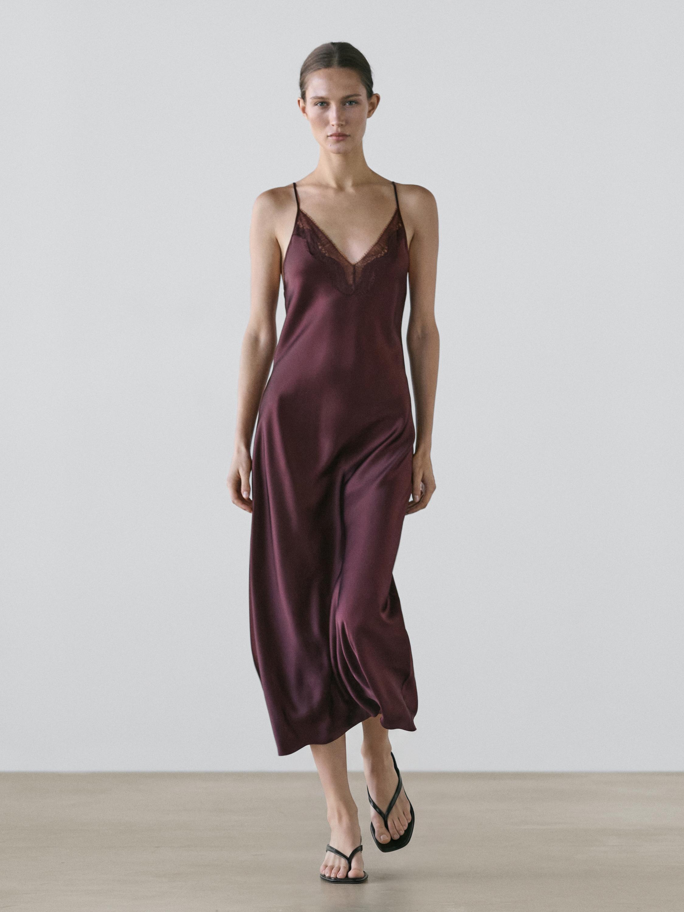 Vestido midi fluido lencero