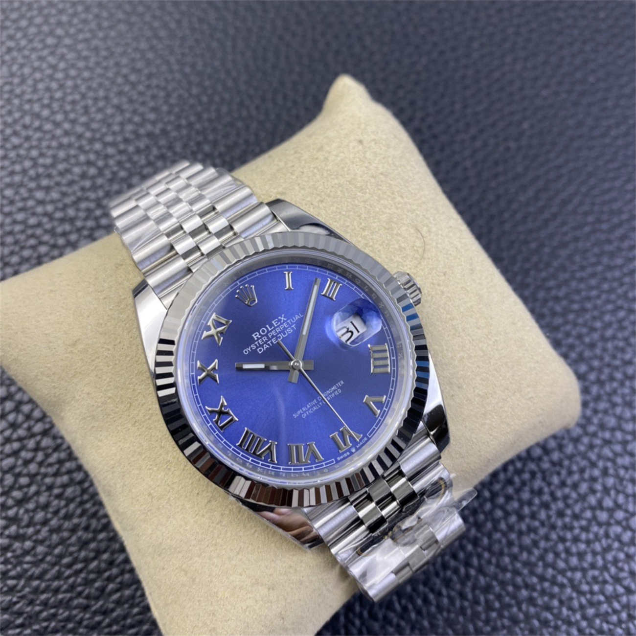 Rolex Datejust 41 Blue Roman Dial – Clean Factory Jubilee Replica Watch