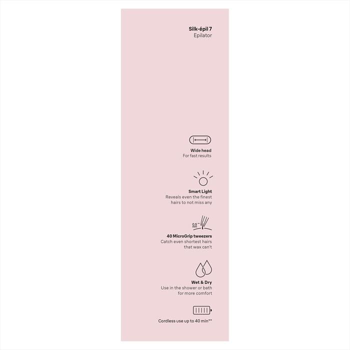 BRAUN - Epilatore Elettrico SILK-ÉPIL 7 7-000-BIANCO/ROSA