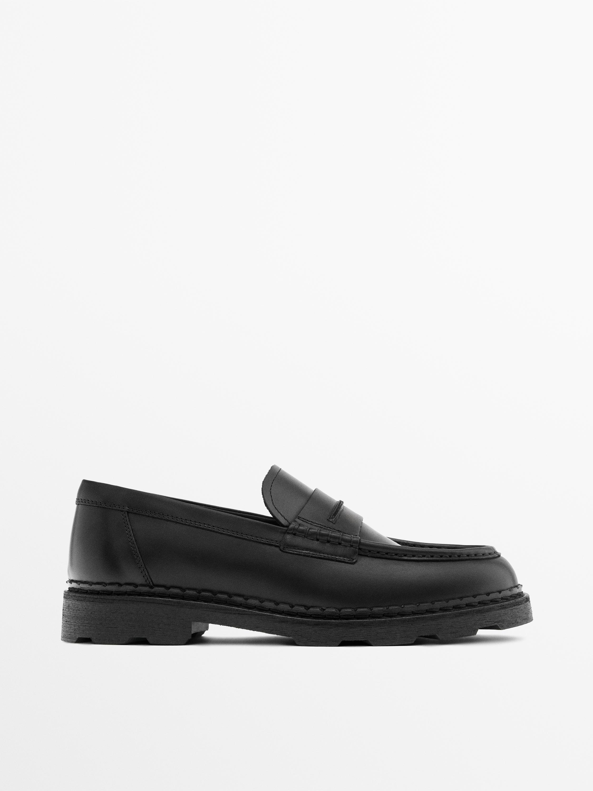Mocasín piel antifaz piso track