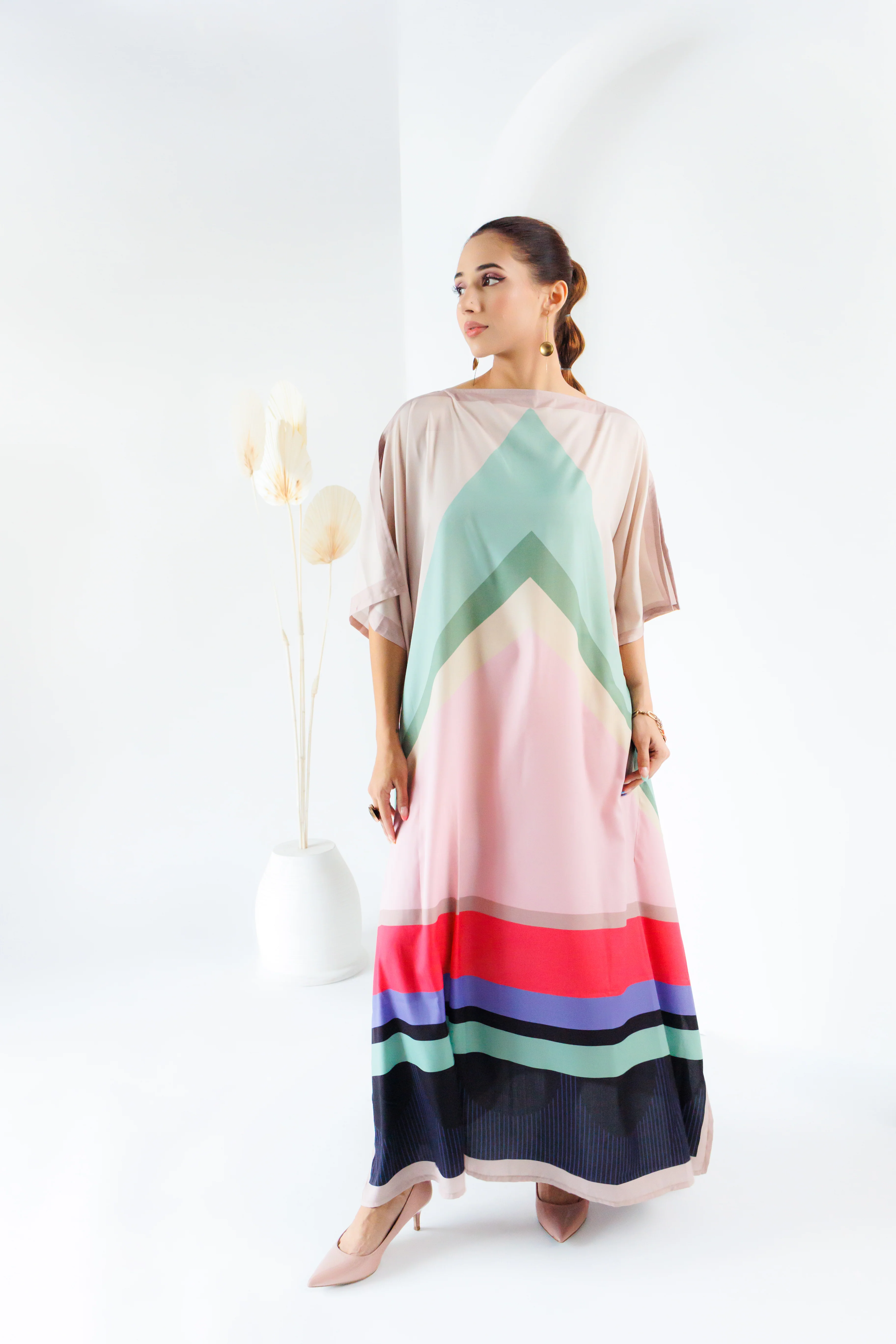 Pastel Kaftan Dress