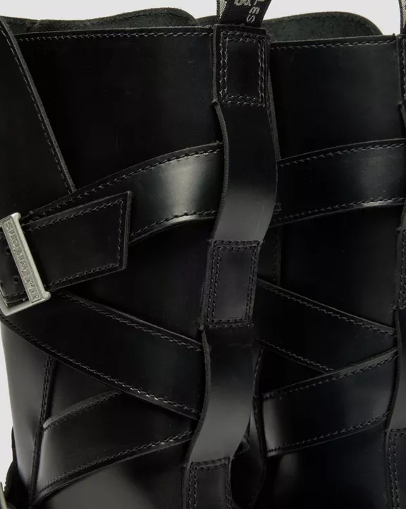 Anistone Two Strap Leather Biker Boots