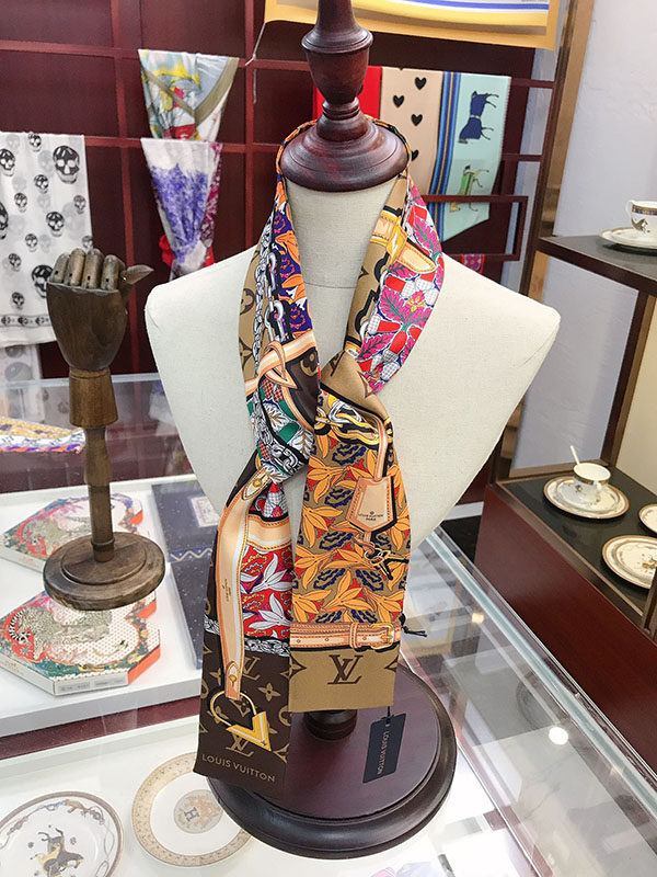 120x8cm Fashion Chains Prints Handbag Ribbon Scarf Neck Bow WJ-987037