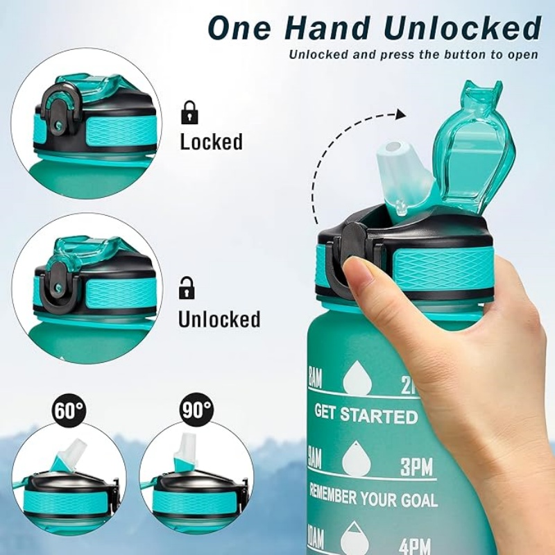 THERMOCLOUD Motivational Water Bottle with Time Marker