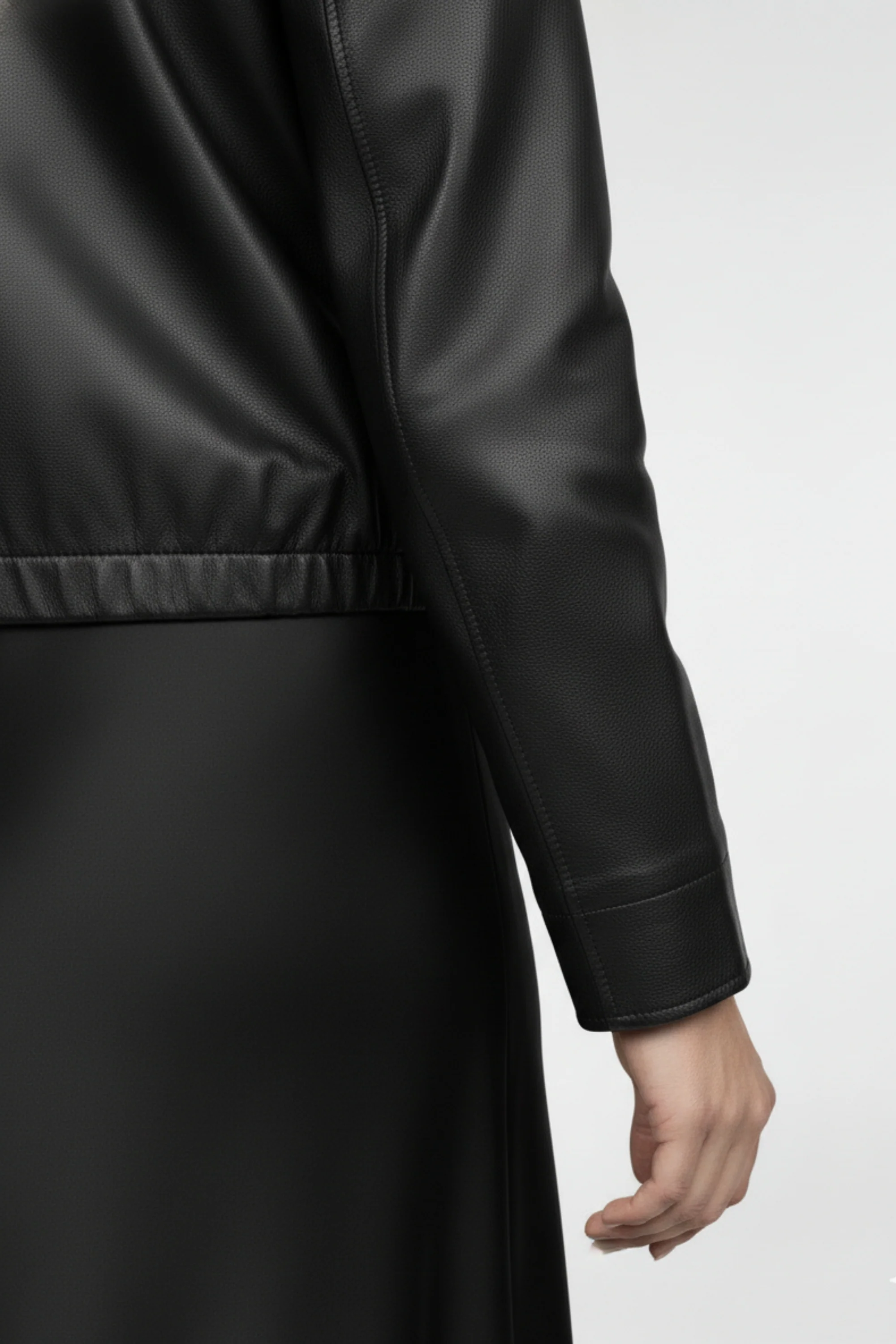 Black Luxe Zip Leather Jacket
