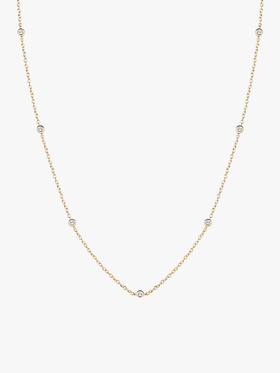 Bezel Crystal  Station Necklace