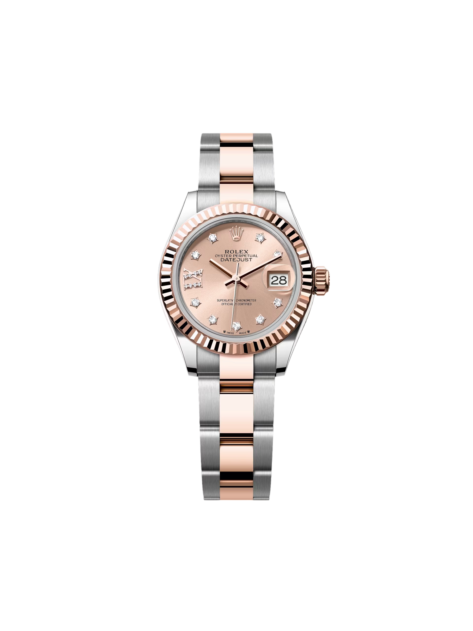 Rolex Lady-Datejust 28mm 279171 Rose-colour Diamond Set Oyster Stainless Steel and Rose Gold