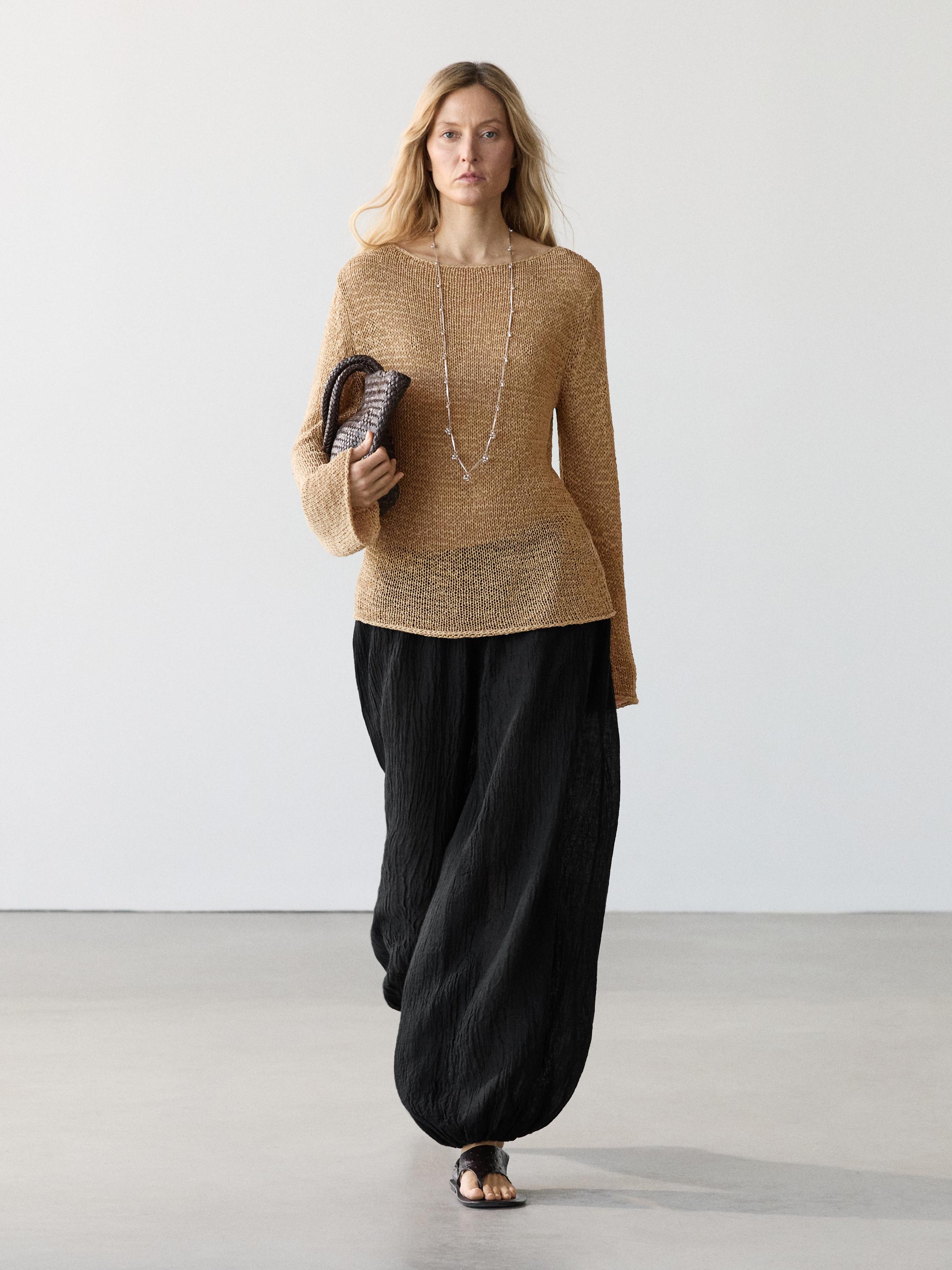 Pantalón bombacho lino