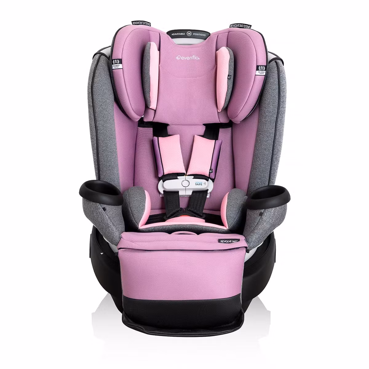 Evenflo GOLD SensorSafe Revolve360 Extend Rotational All-In-One Convertible Car Seat - Opal Pink
