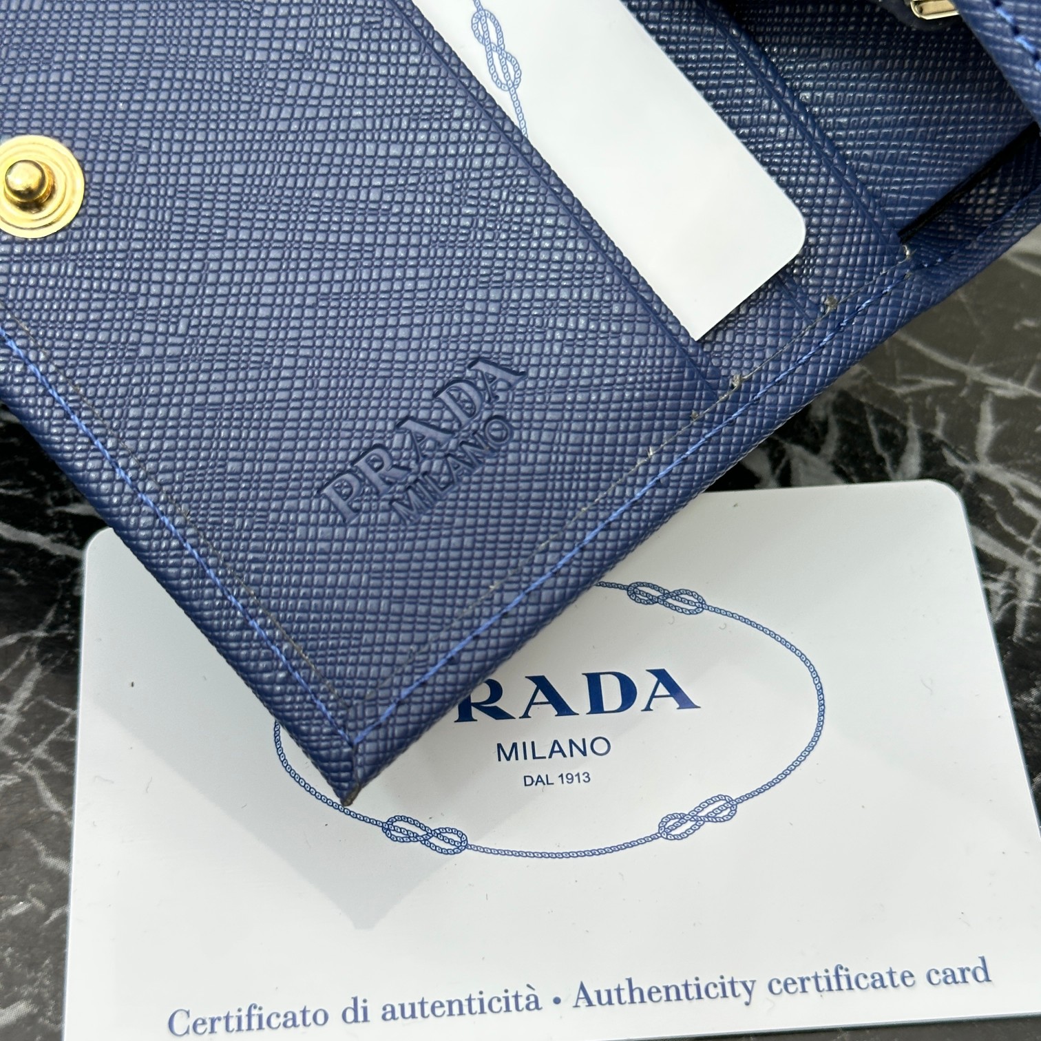 3.9″x3.5″x0.8″ Blue Leather Wallet QB-927063