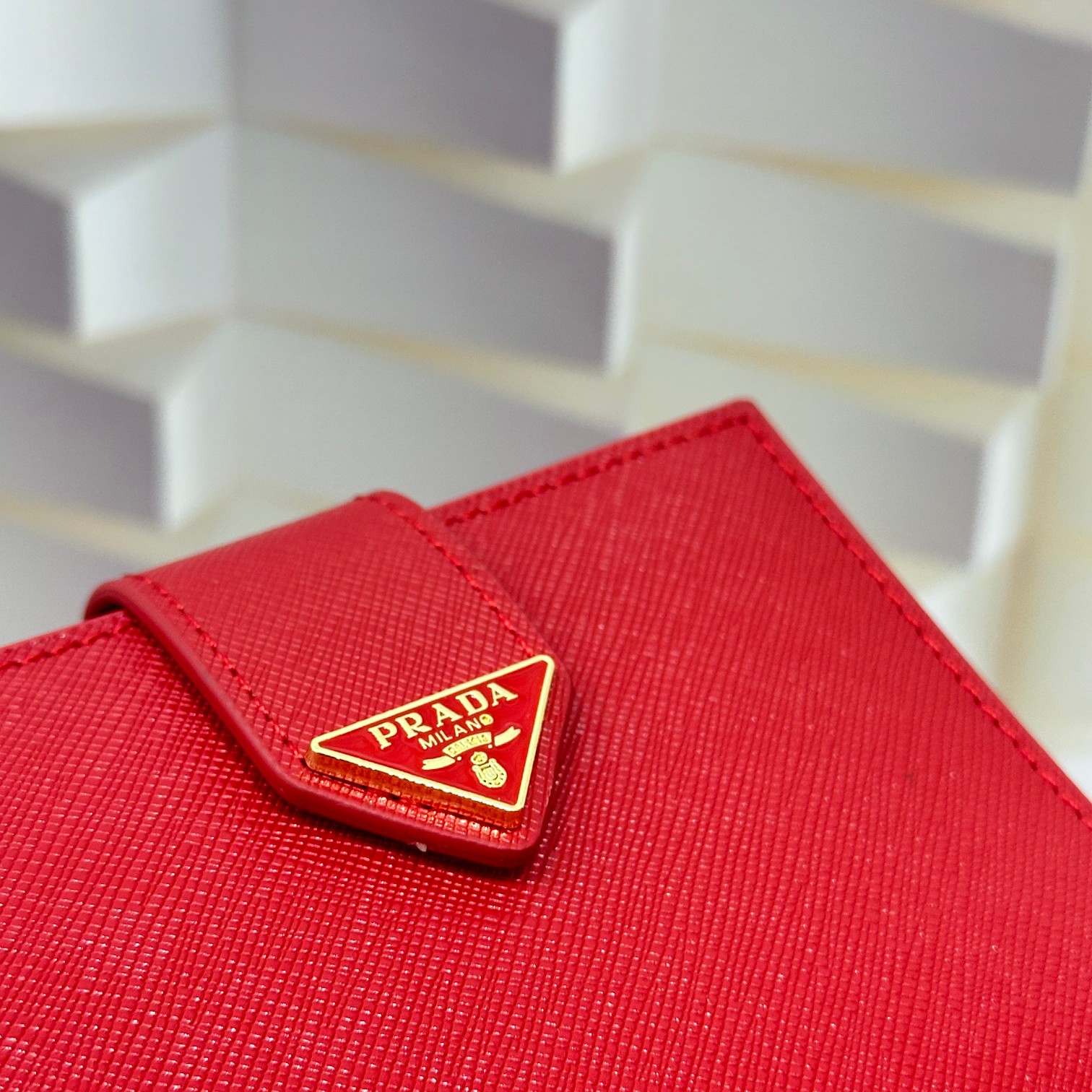 Fashion 3.9″x3.5″x0.8″ Red Leather Wallet QB-927086