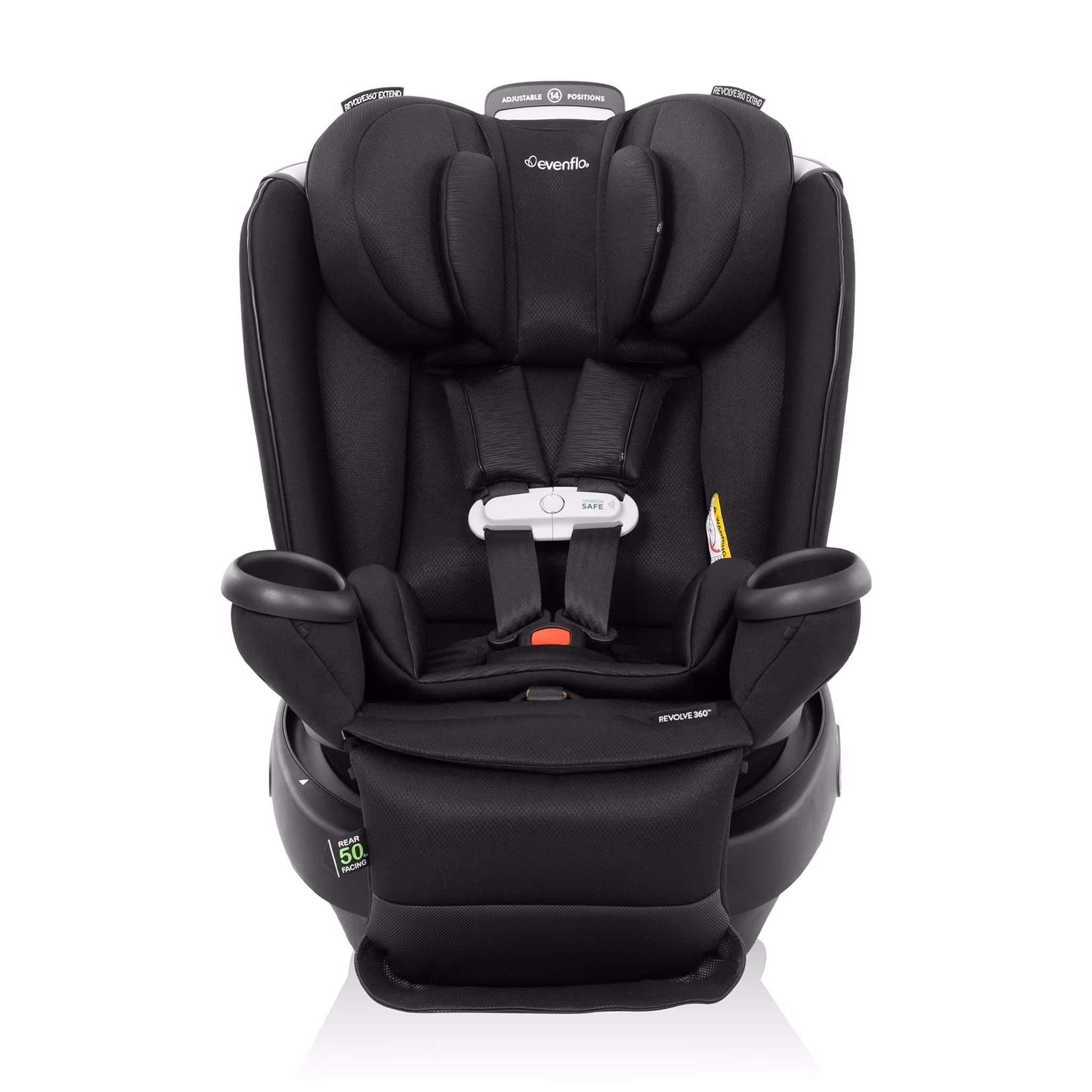 Evenflo GOLD Revolve360 Extend All-in-One Rotational Convertible Car Seat with SensorSafe - Onyx