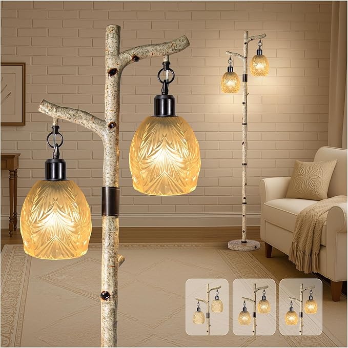 LUMIGROVE Retro 68.5” Tall Floor Lamp With Carving Shade