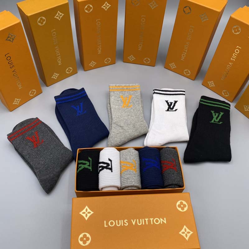 Set of 5 Pairs of Cotton Breathable Crew Socks WZ-924000238