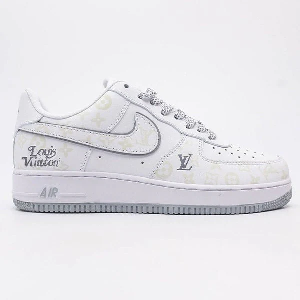 L.V x NK Air Force 1 Monogram Grey Frost Edition (Custom)