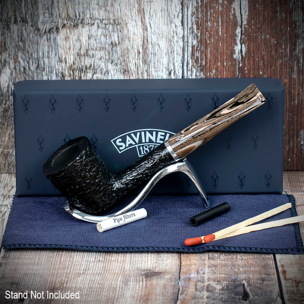 Savinelli Morellina Rustic Black 409R - 6mm Briar Pipe