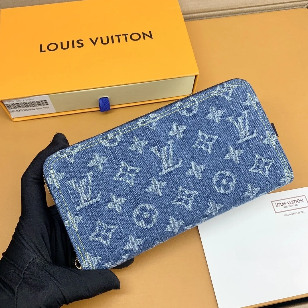 【Louis Vuitton】Popular Long Wallet ◆ Zippy Wallet Denim Material M82958