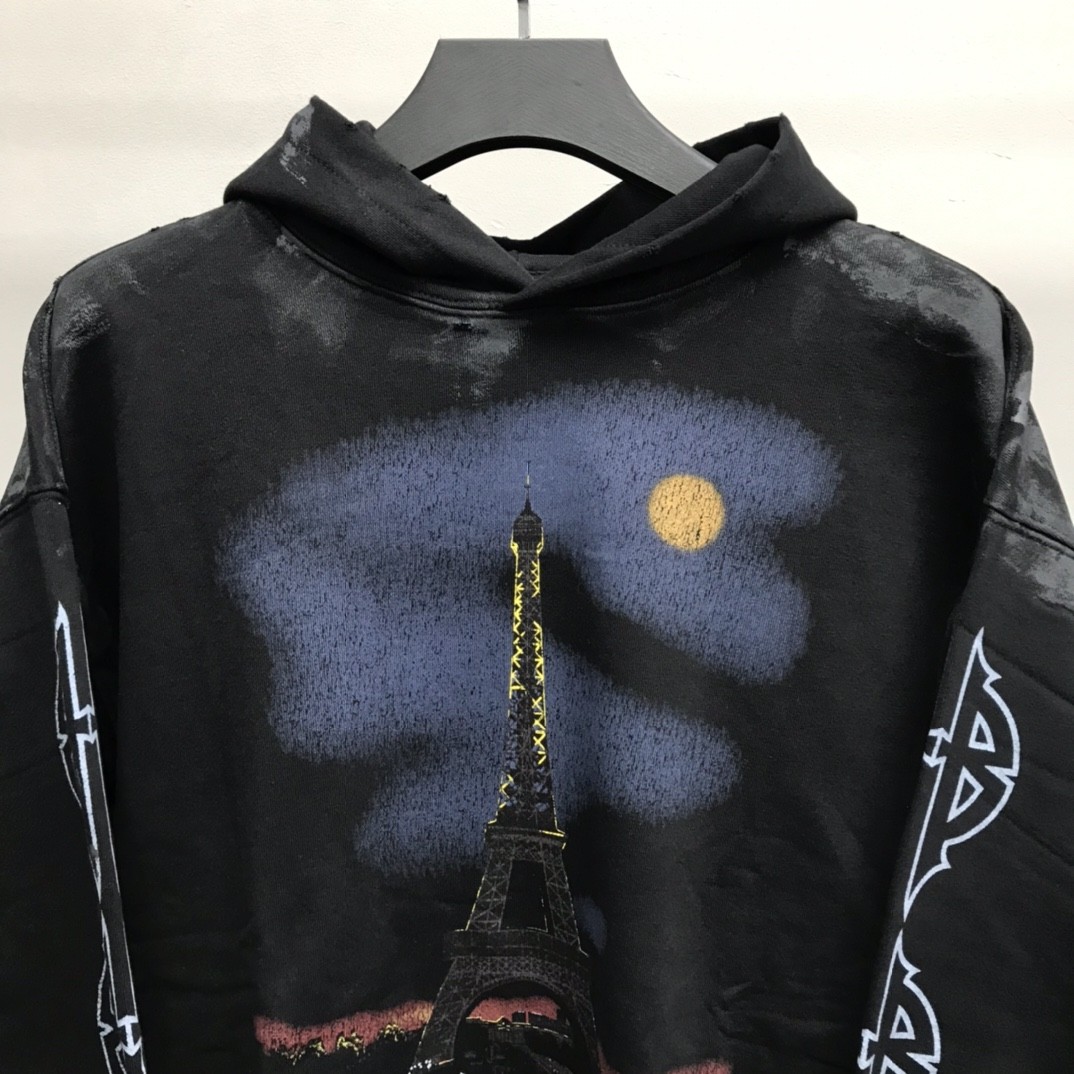 BLCG Paris tower mud dyed hoodie