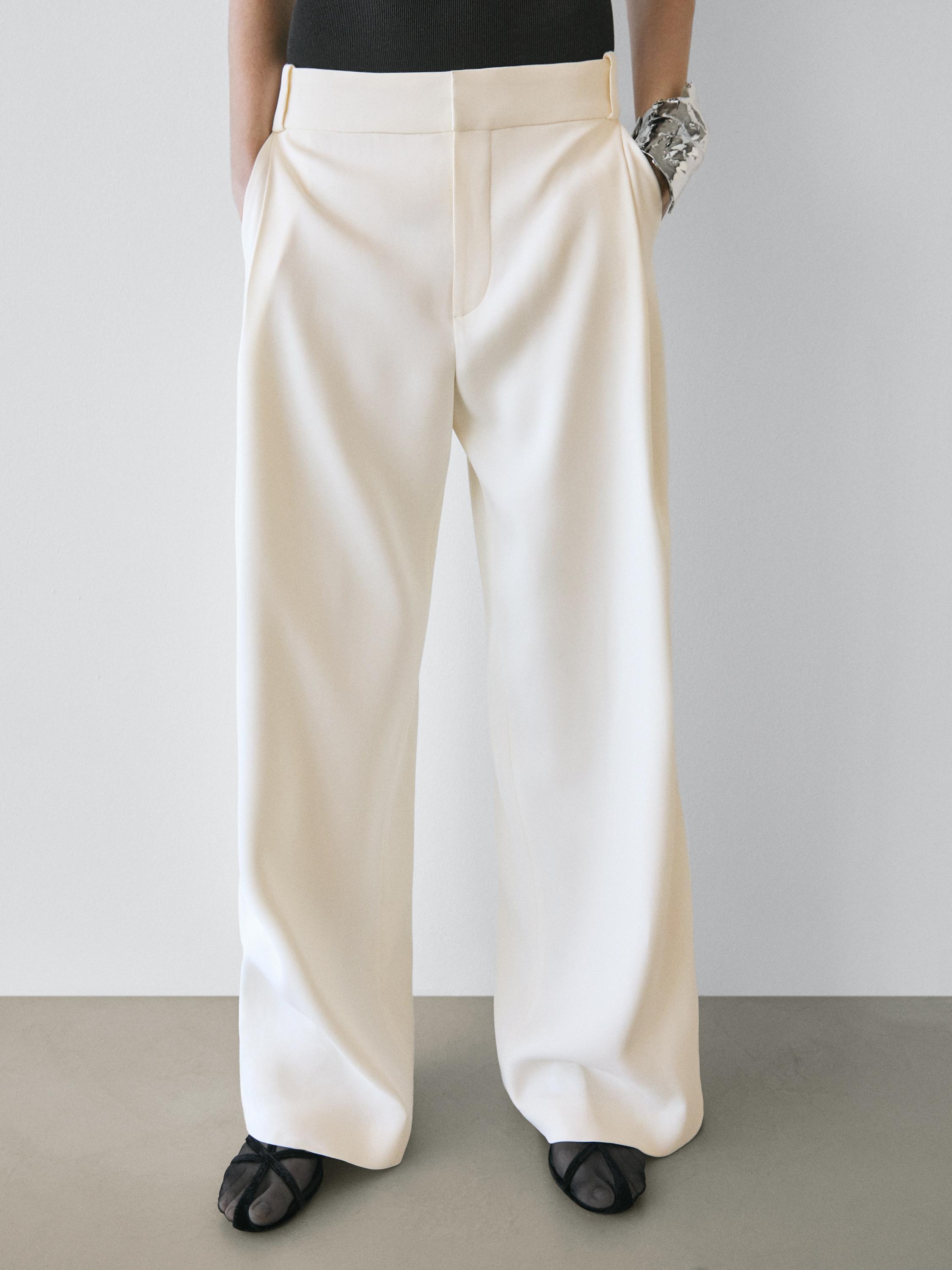 Pantalón ancho detalle pinzas - STUDIO