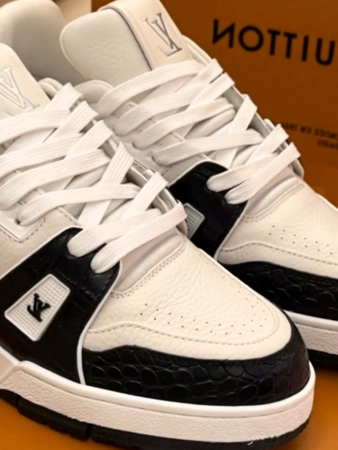LV  Trainer Black Alligator Leather Sneaker