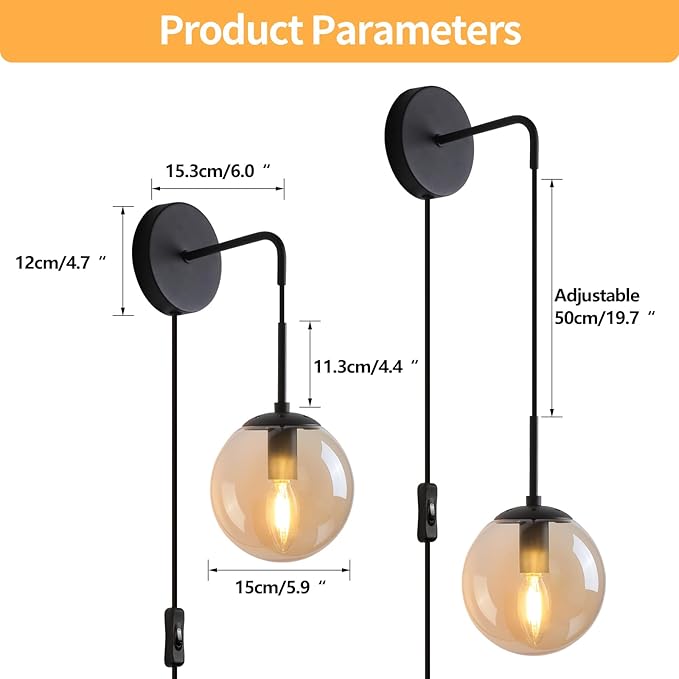 LUMISCAPE Wall Sconces Set of Two Wall Lights for Bedroom