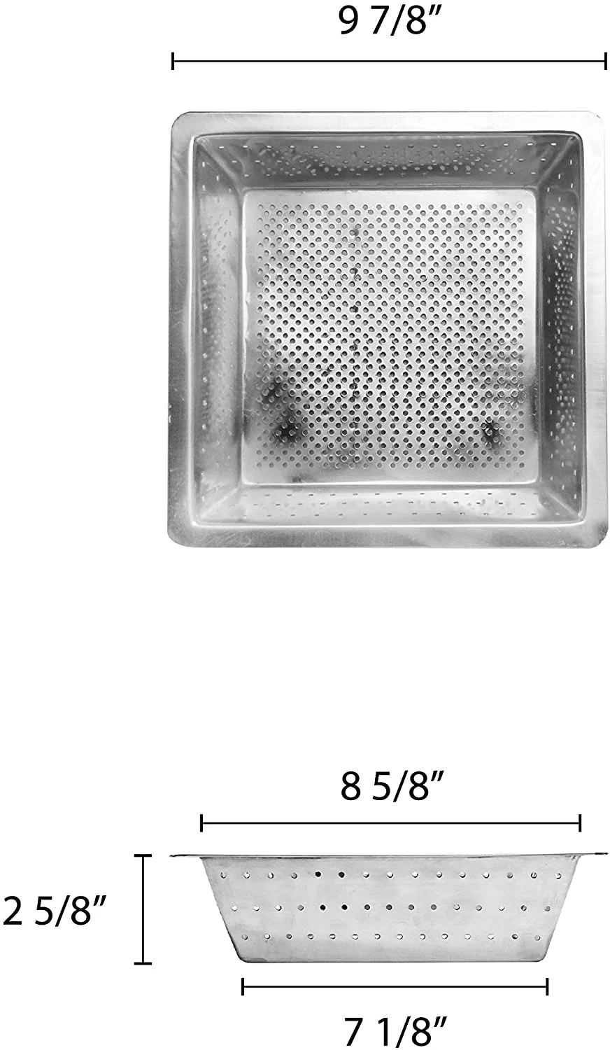 Commercial Floor Drain Strainer, 304 Stainless Steel, 0.8mm, 10x10x3''