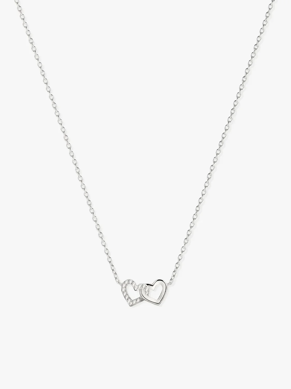 Silver Heart Linked Necklace
