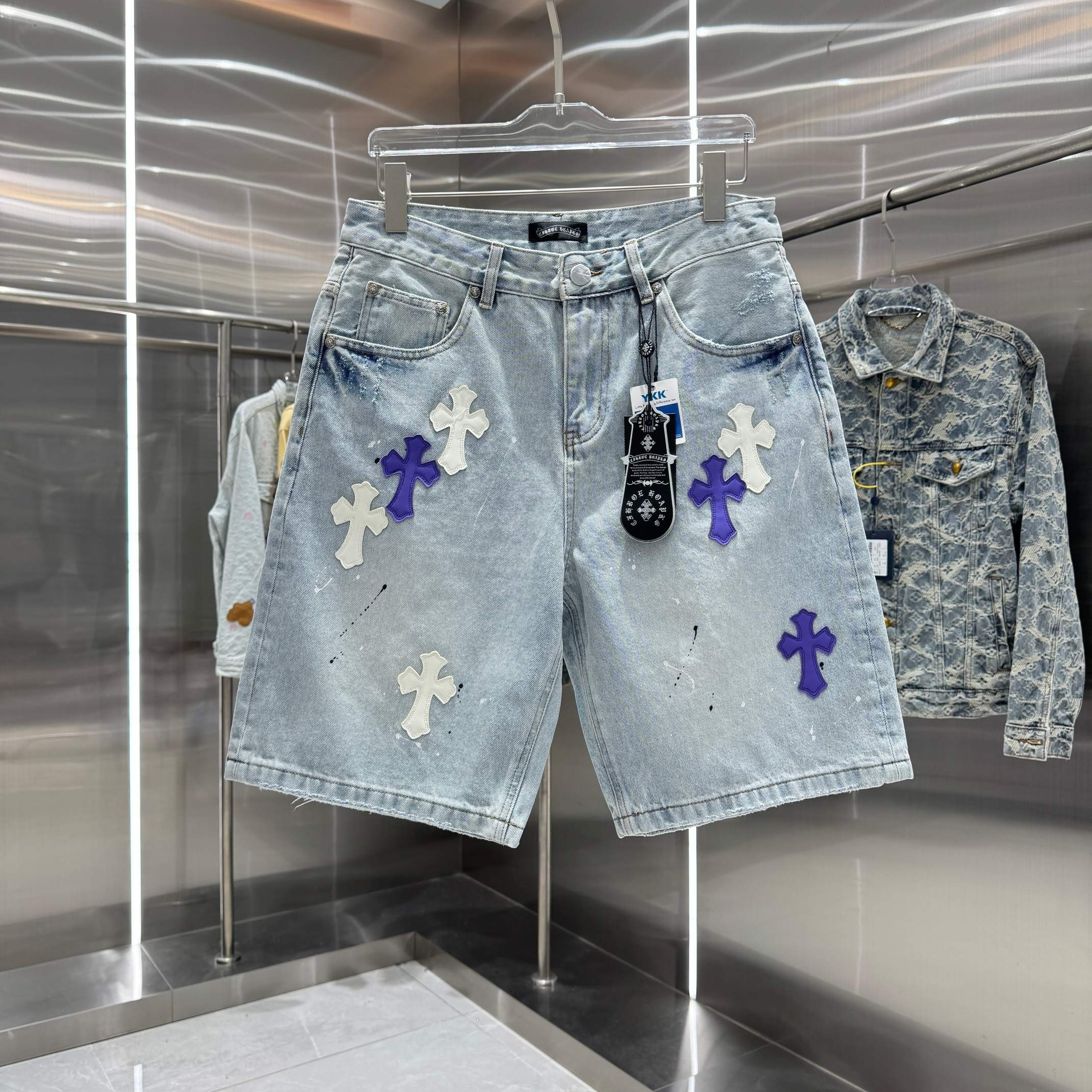 Chrome H Denim shorts