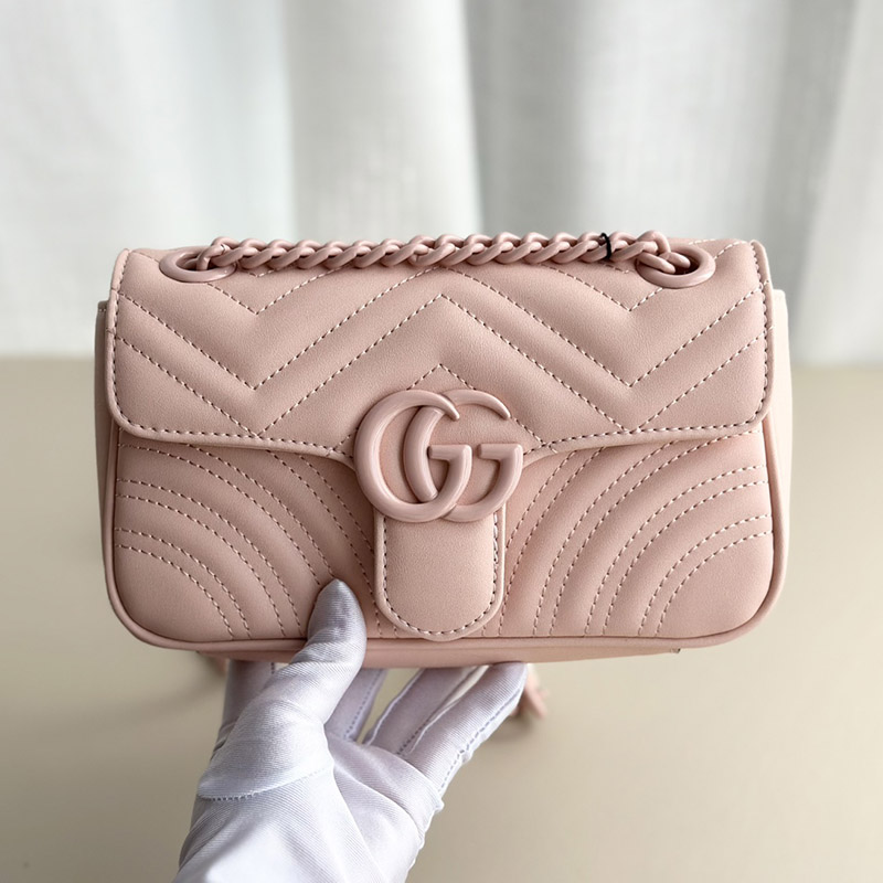 8.7″x2.4″x5.1″ Pink Leather Chains handbag BB-921277