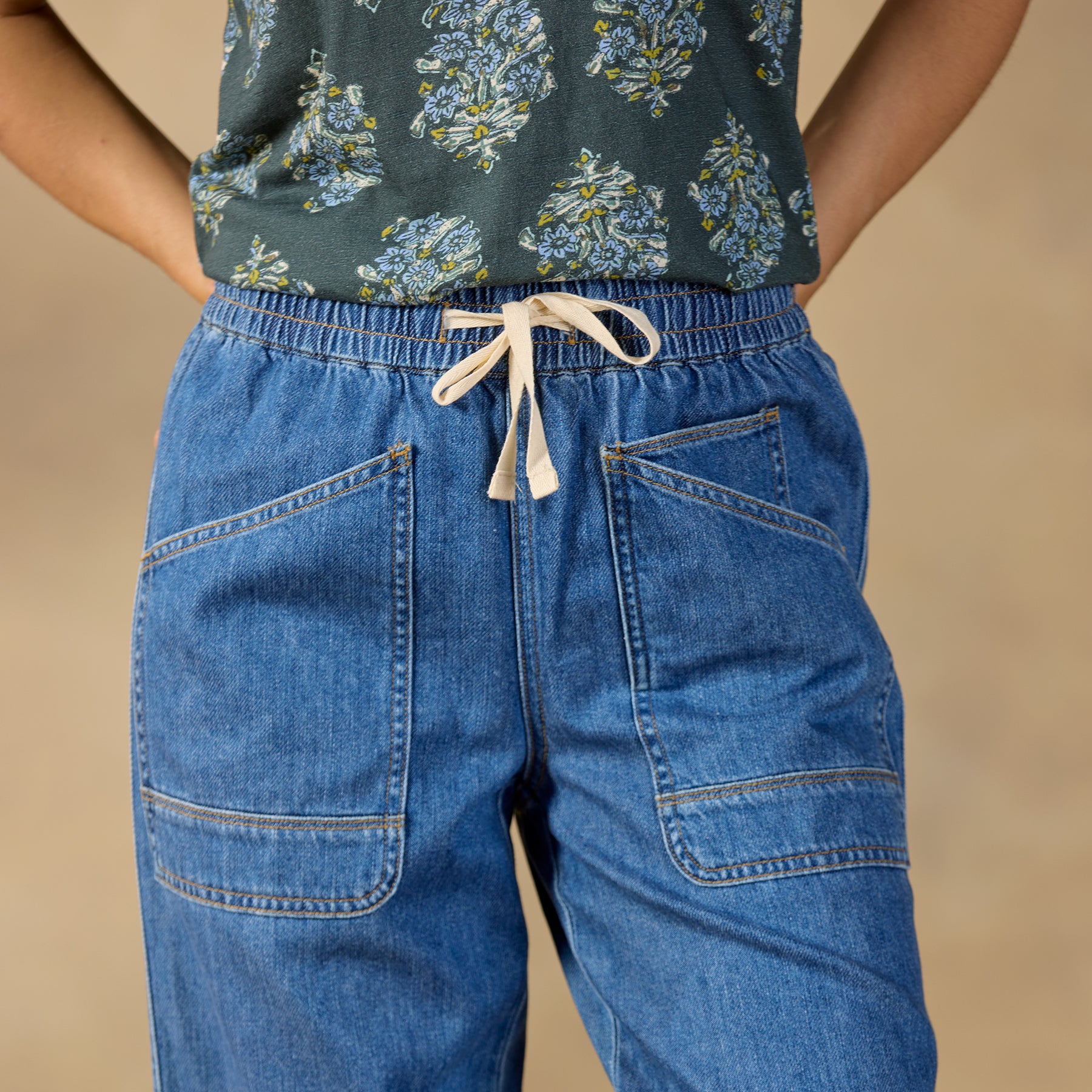 Nyla Denim Joggers, Petite