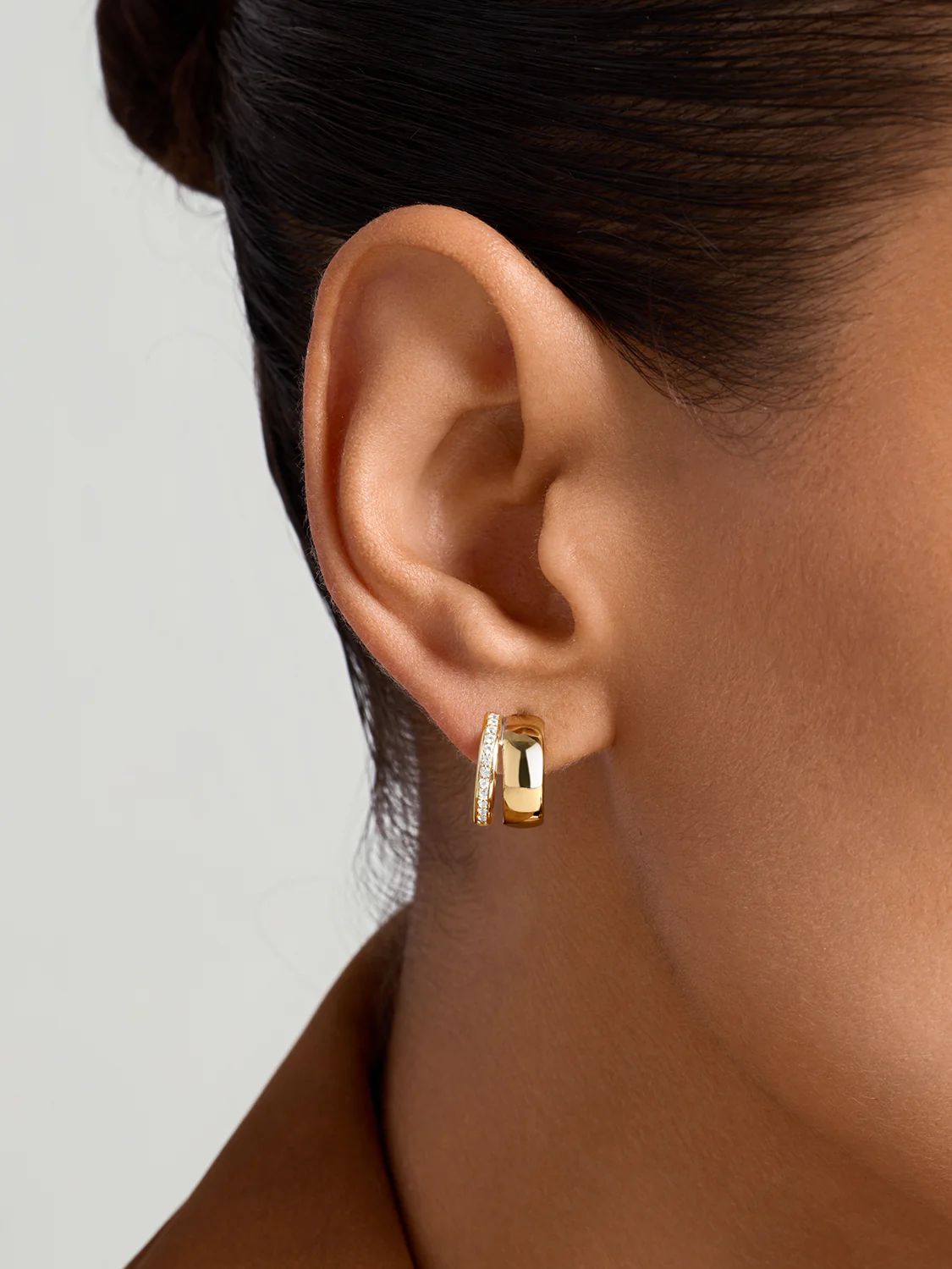 Pave Bold Double Hoops