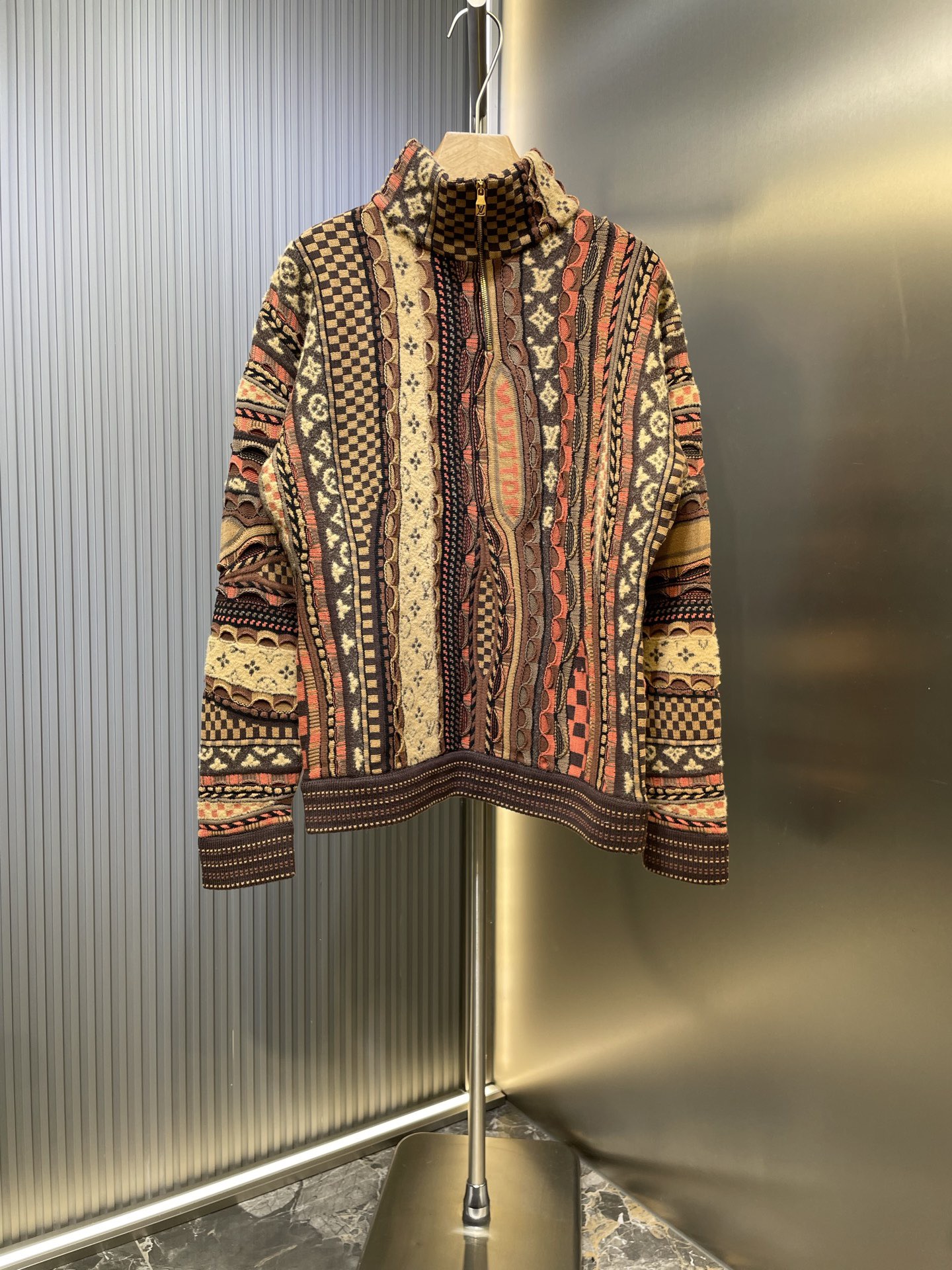 LV 25FF X Nigo Half-zip turtleneck sweater