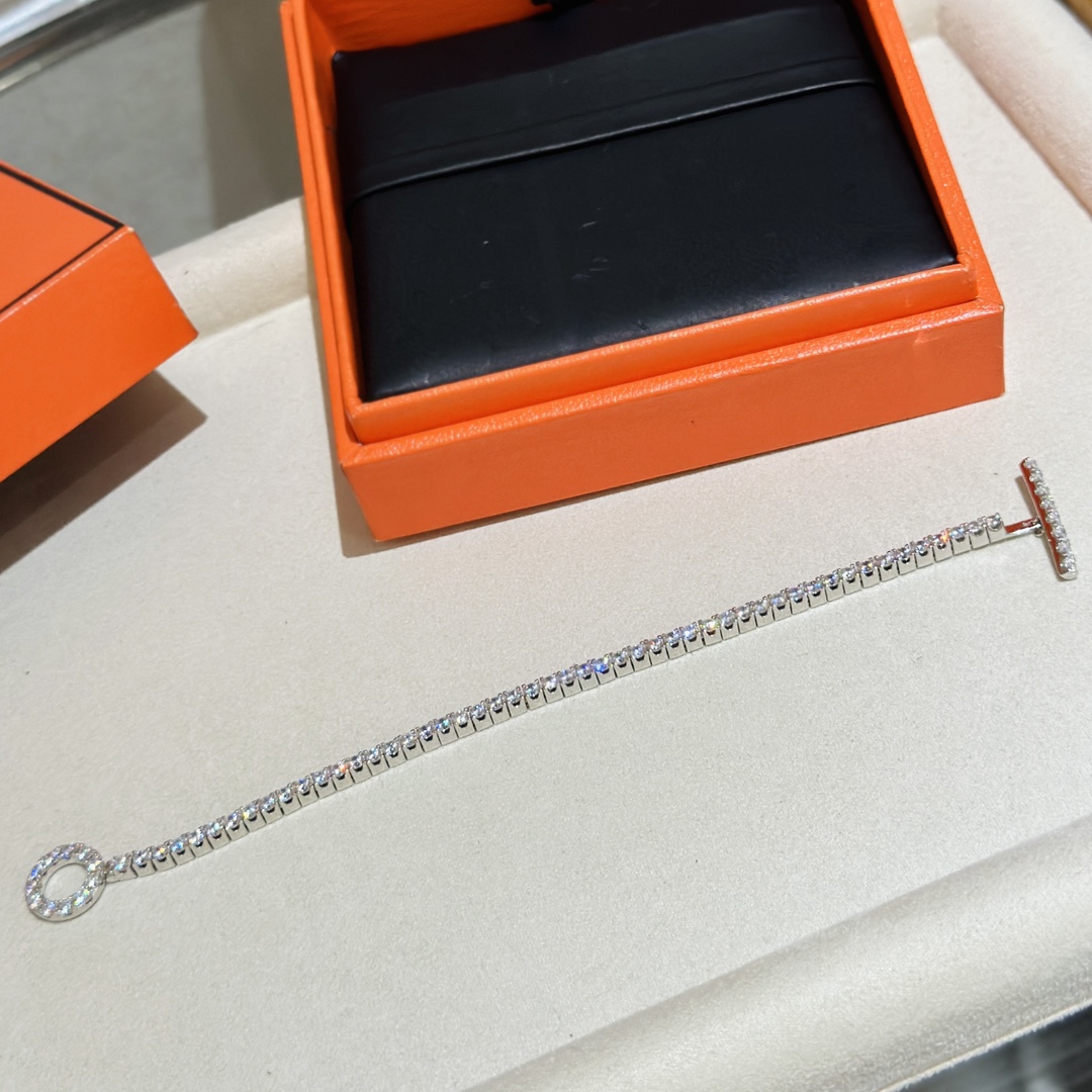 Classic Full Diamond Silver Bracelet HHSL-911001