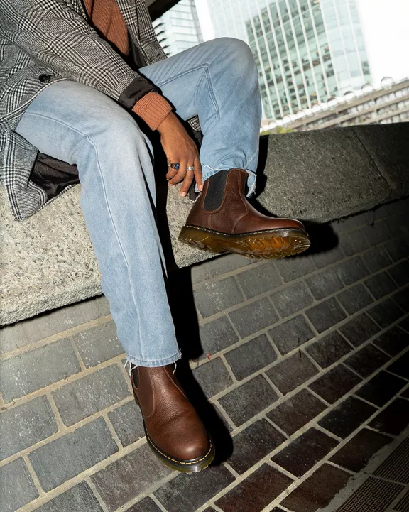 2976 Faux Fur Lined Grizzly Leather Chelsea Boots