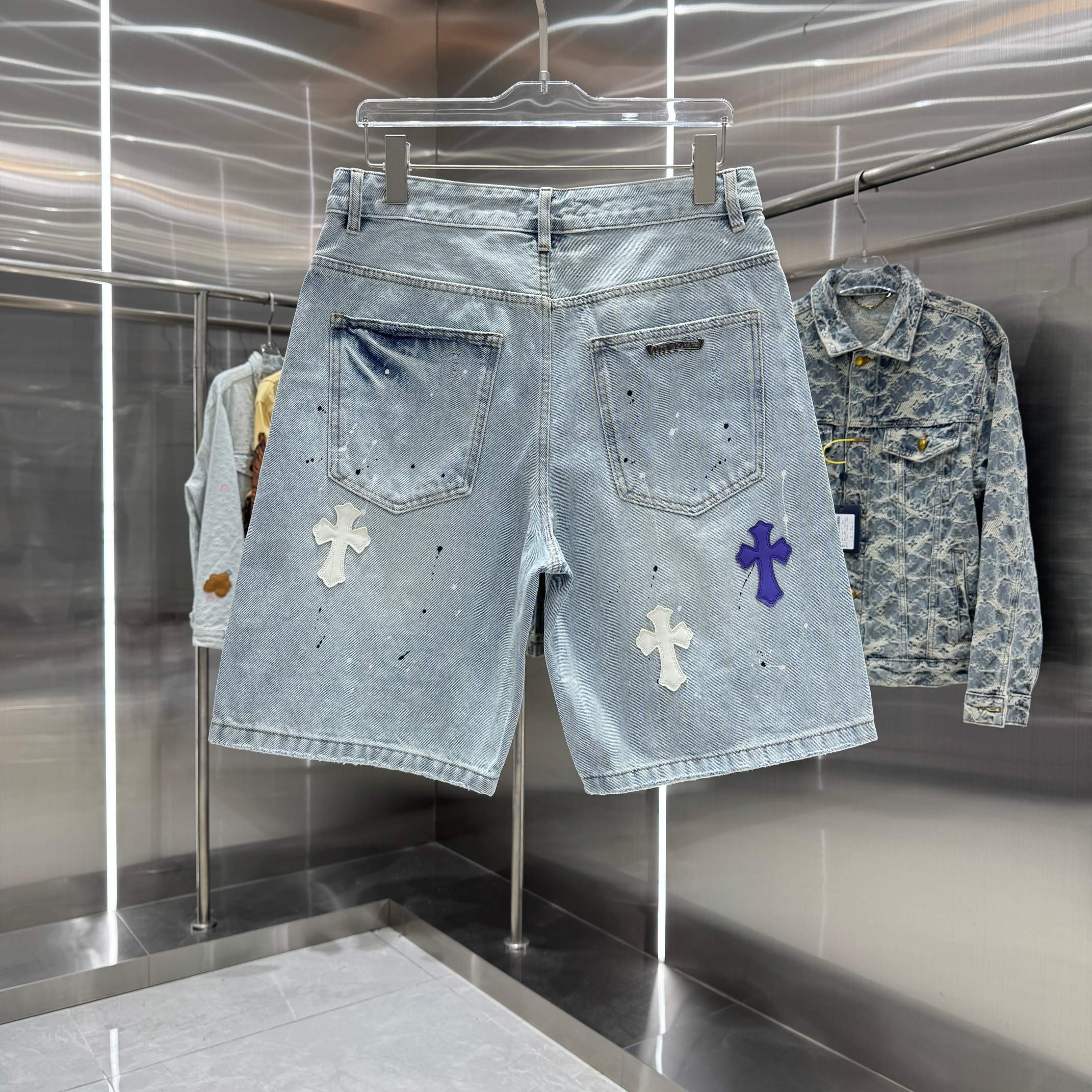 Chrome H Denim shorts
