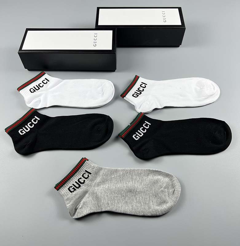 Set of 5 Pairs of Cotton Anti-bacterial Ankle Socks WZ-924000134