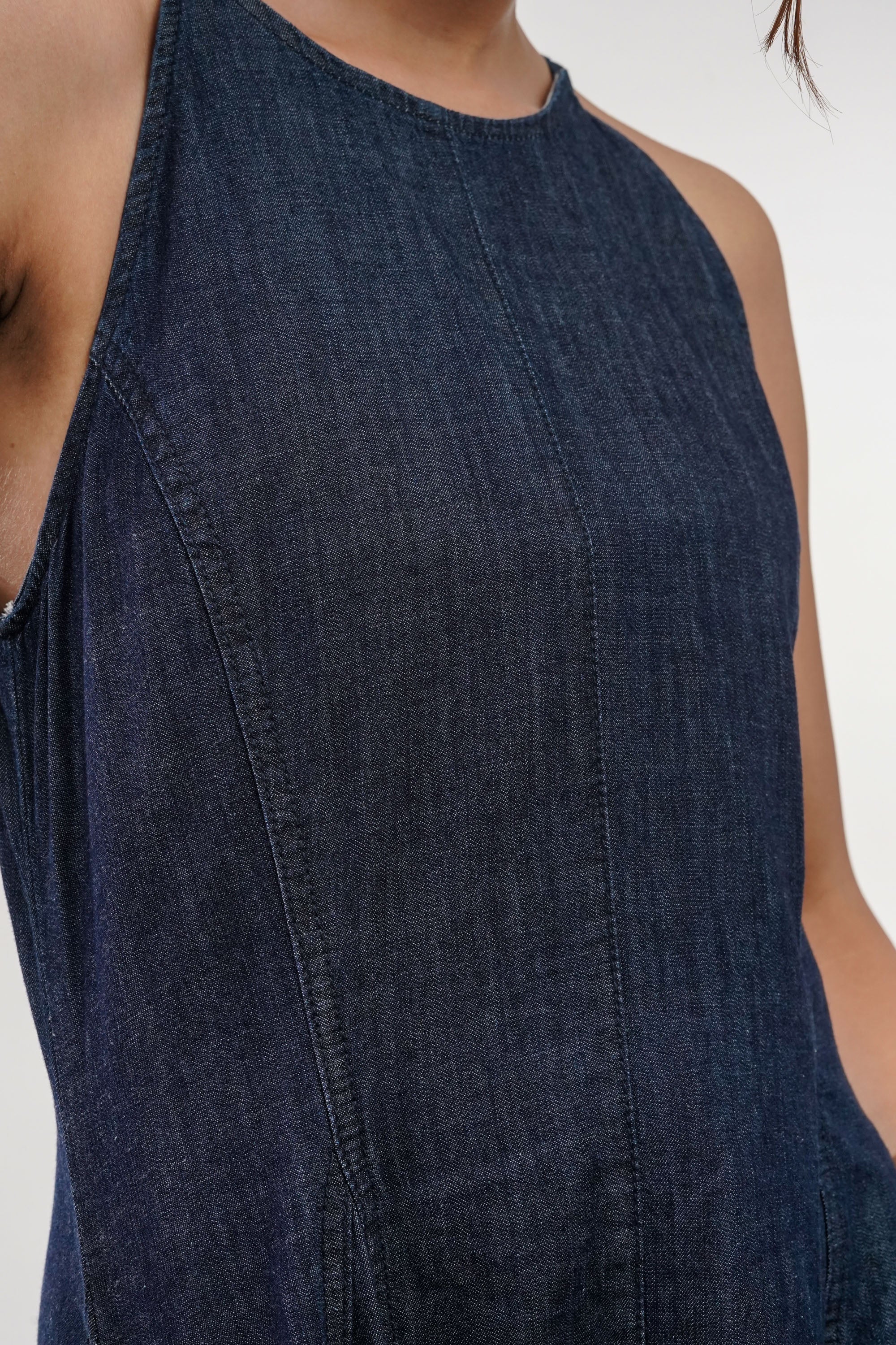 Edith Denim Halter Dress