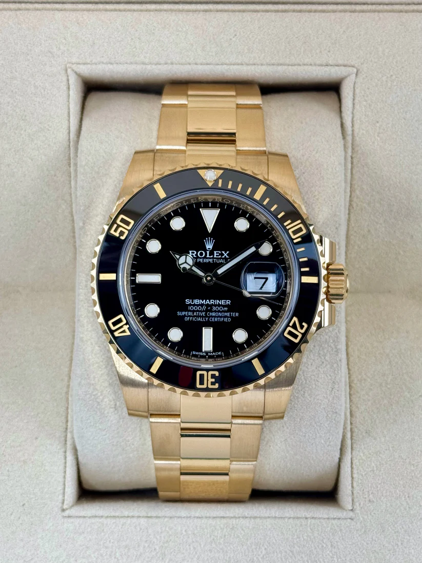 Rolex 116618LN Submariner Date 40mm Black Dial 18k yellow gold