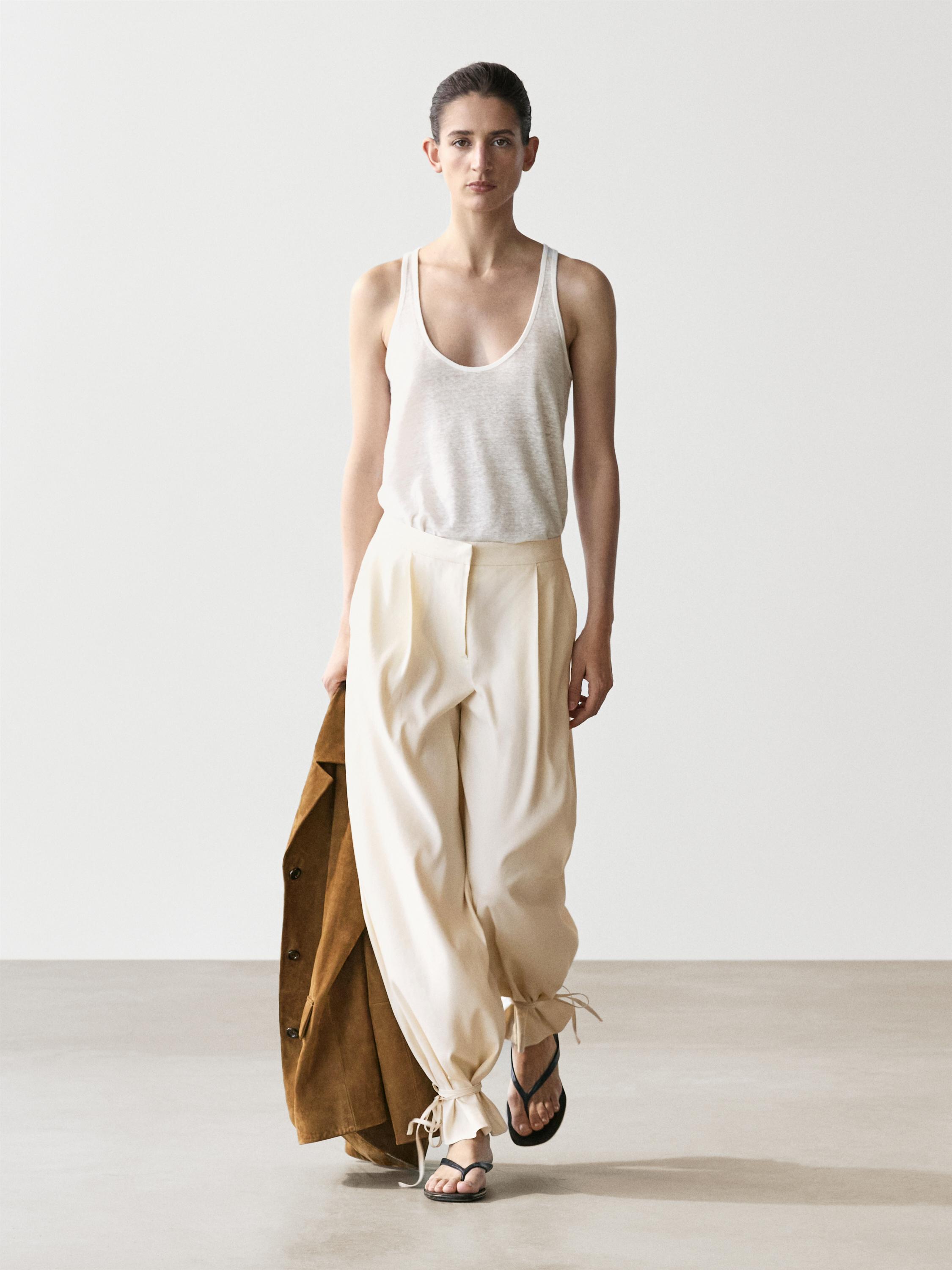 Pantalón fluido barrel fit