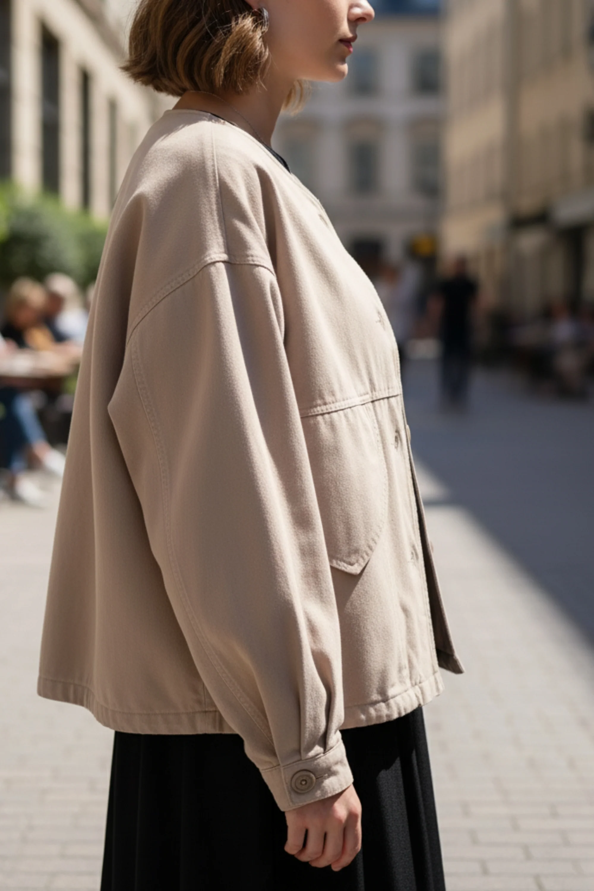 Wheat Drop Shoulder Jacket