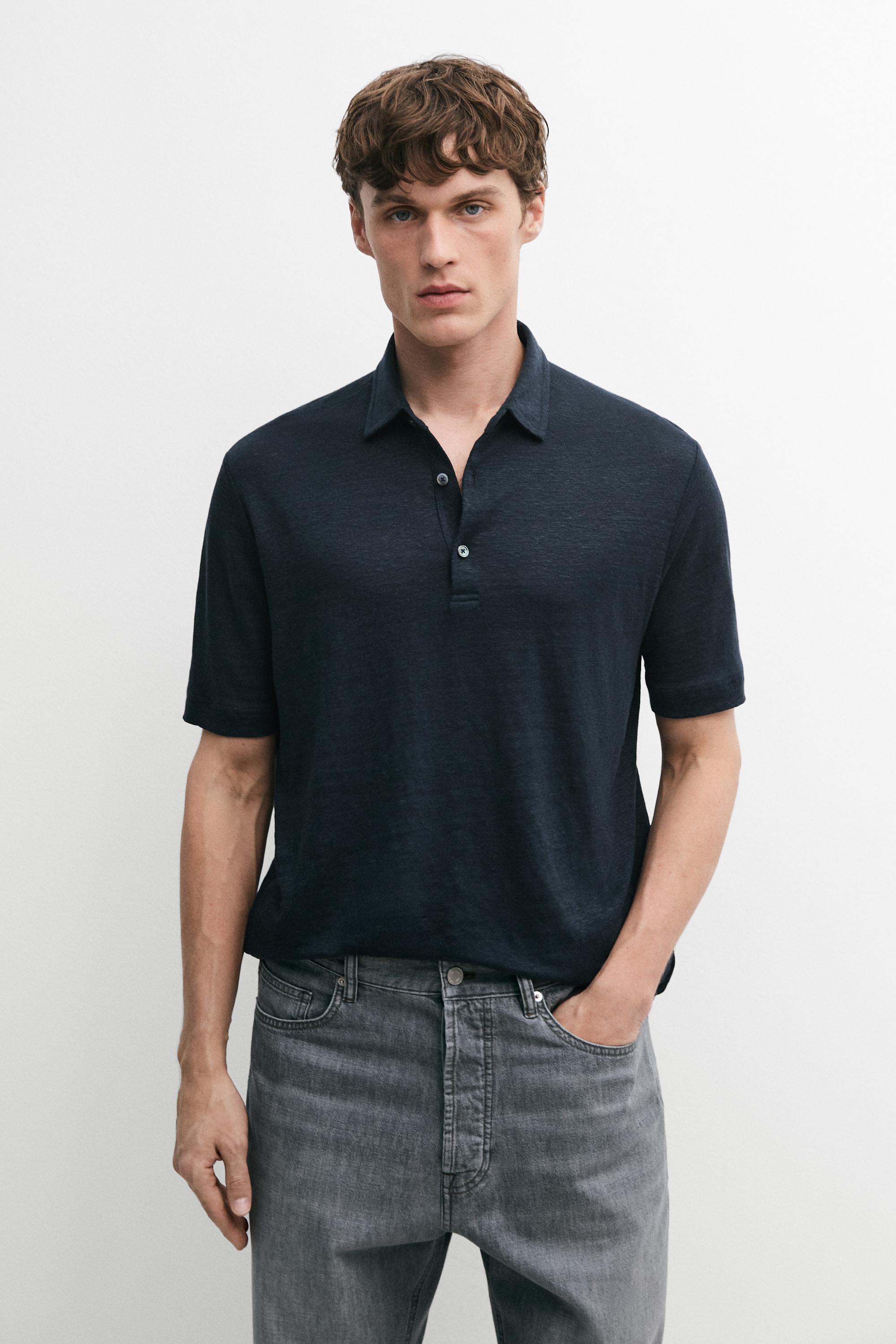 Polo manga corta 100% lino