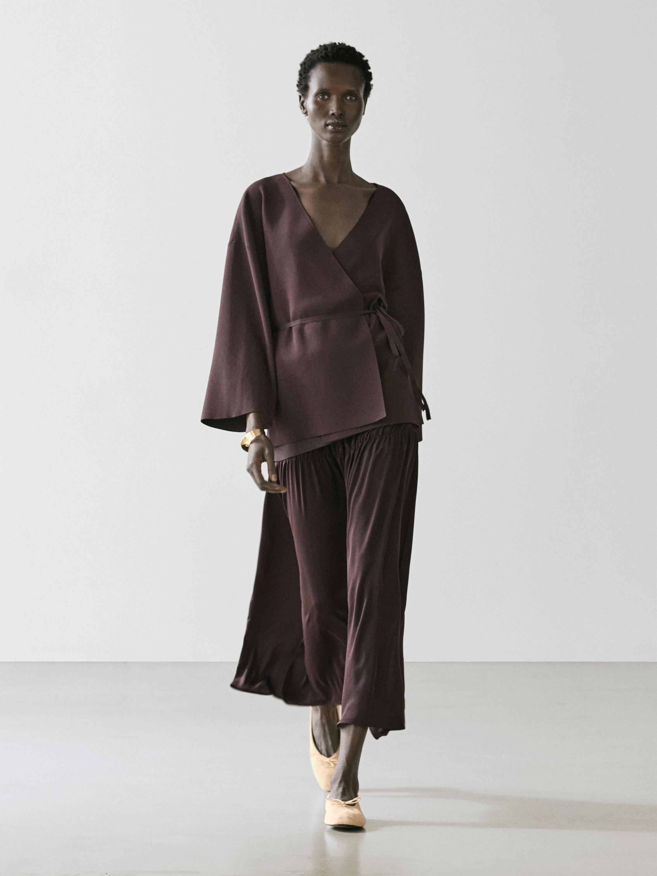 Kimono punto fluido detalle cinturón