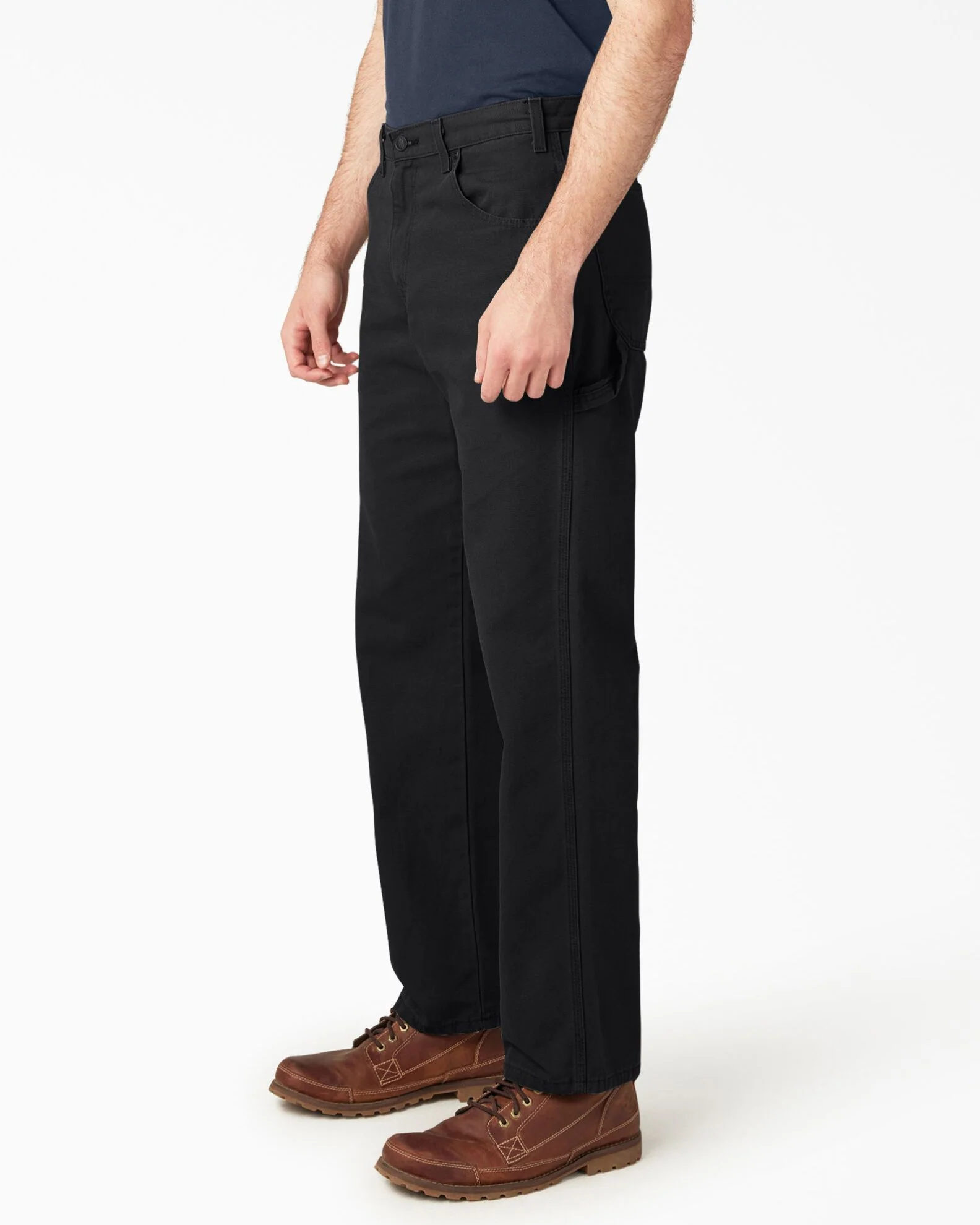 Relaxed Fit Heavyweight Duck Carpenter Pants - Rinsed Black