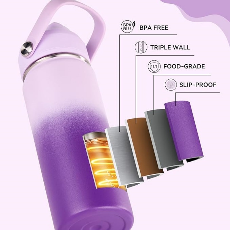 THERMOCLOUD 18oz Insulated Stainless Steel Water Bottle