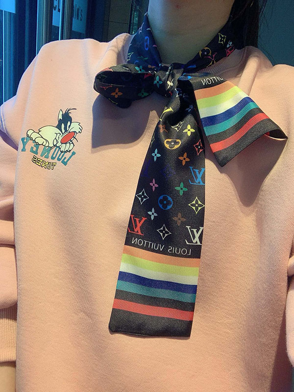 120x8cm Colorful Alphabest Handbag Ribbon Scarf Neck Bow WJ-987050