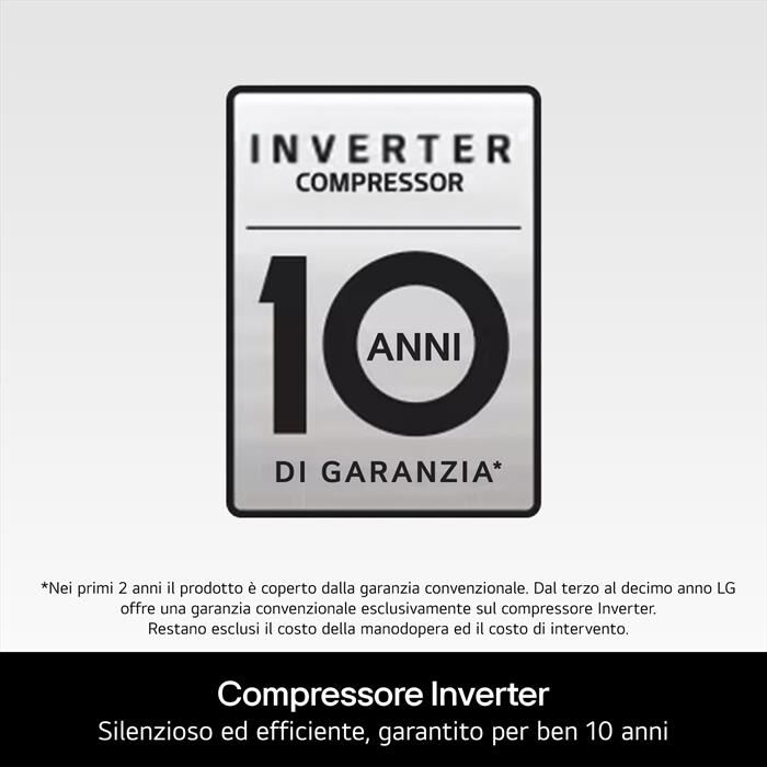LG - Frigorifero combinato GBBSJ20DPY Classe D 375lt-Acciaio inox