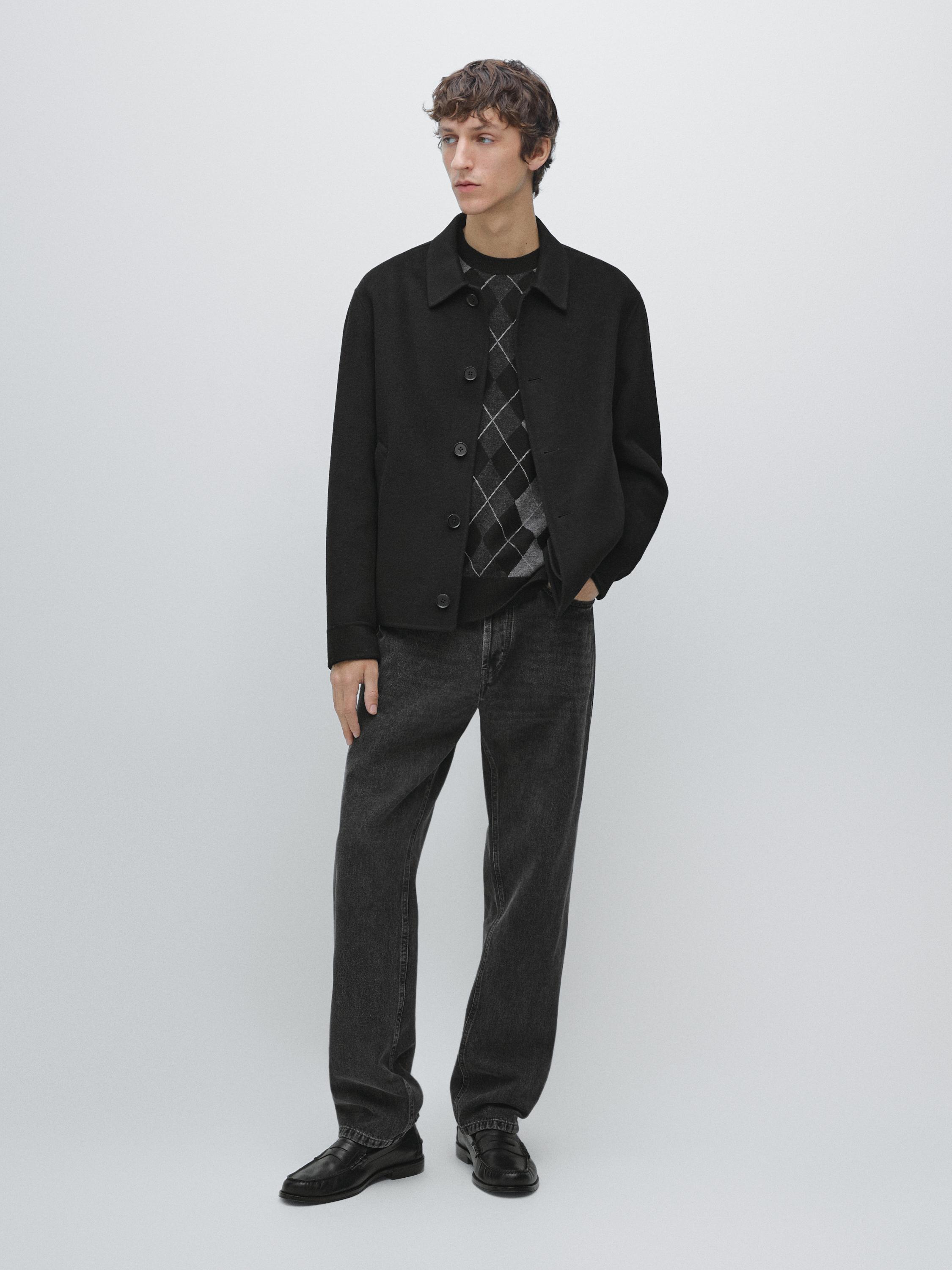 Sobrecamisa corta mezcla lana
