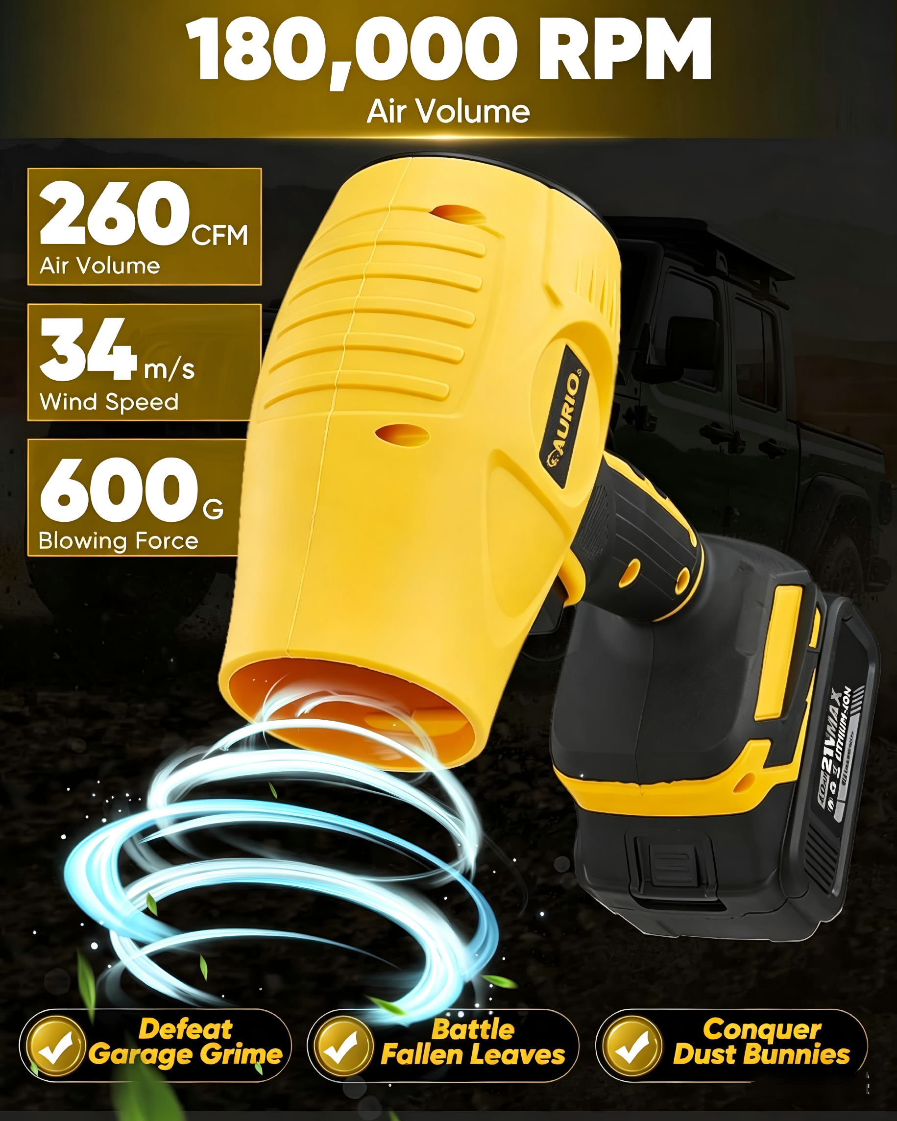 AURIO Cordless Leaf high pressure Blower CF-155