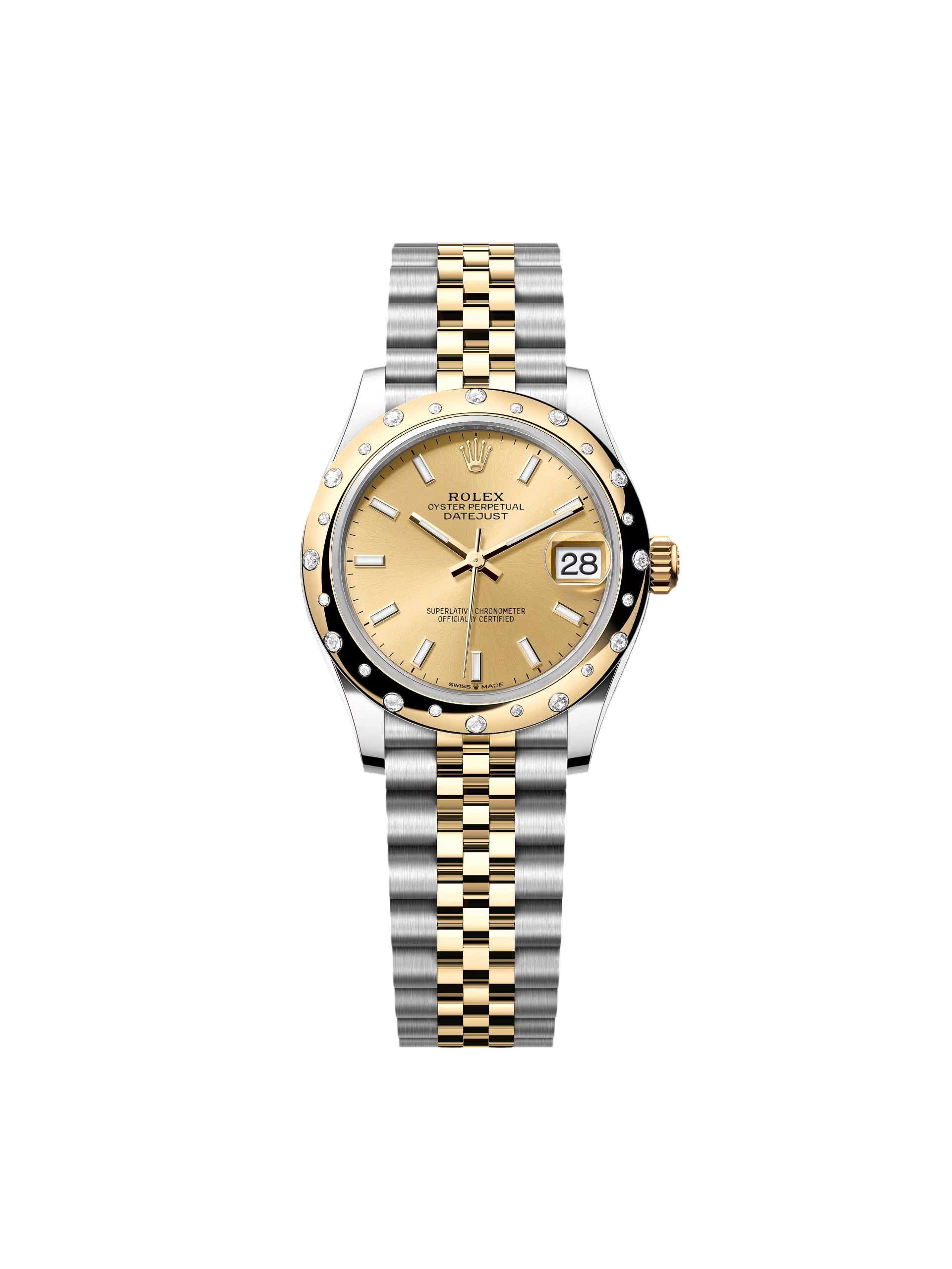 Rolex Datejust m278343 31mm Champagne Dial Yellow Rolesor Jubilee Watch